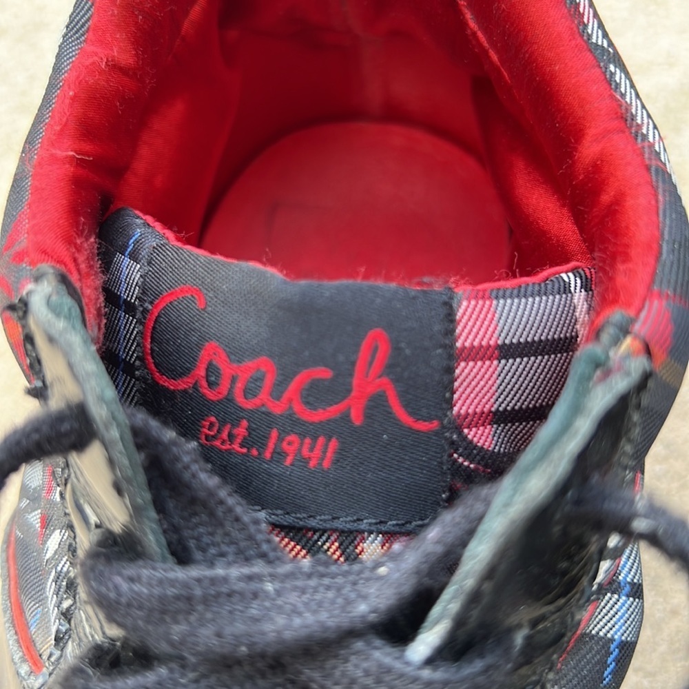 💚Coach Finch Plaid High Top Sneakers women's Size 7 - Picture 12 of 12